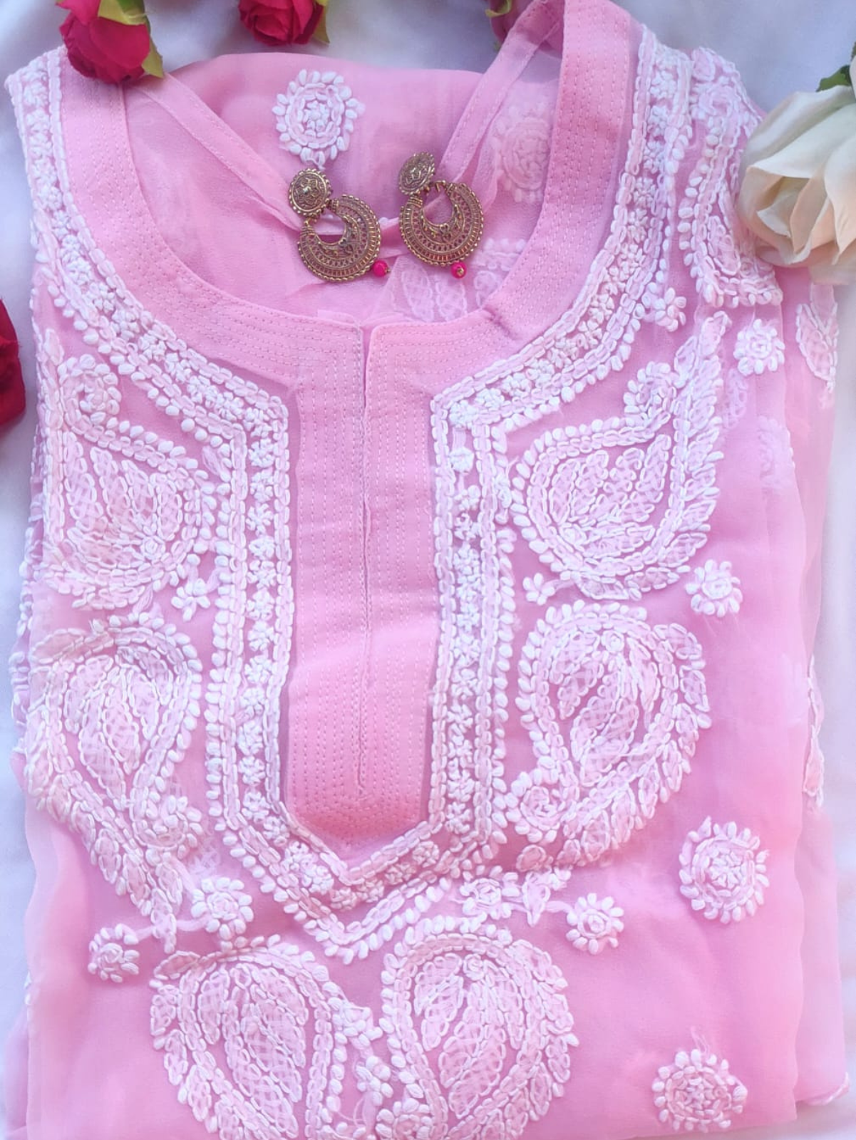 Hand Embriodered Lucknowi Chikankari Kurti(Inner Not Included)