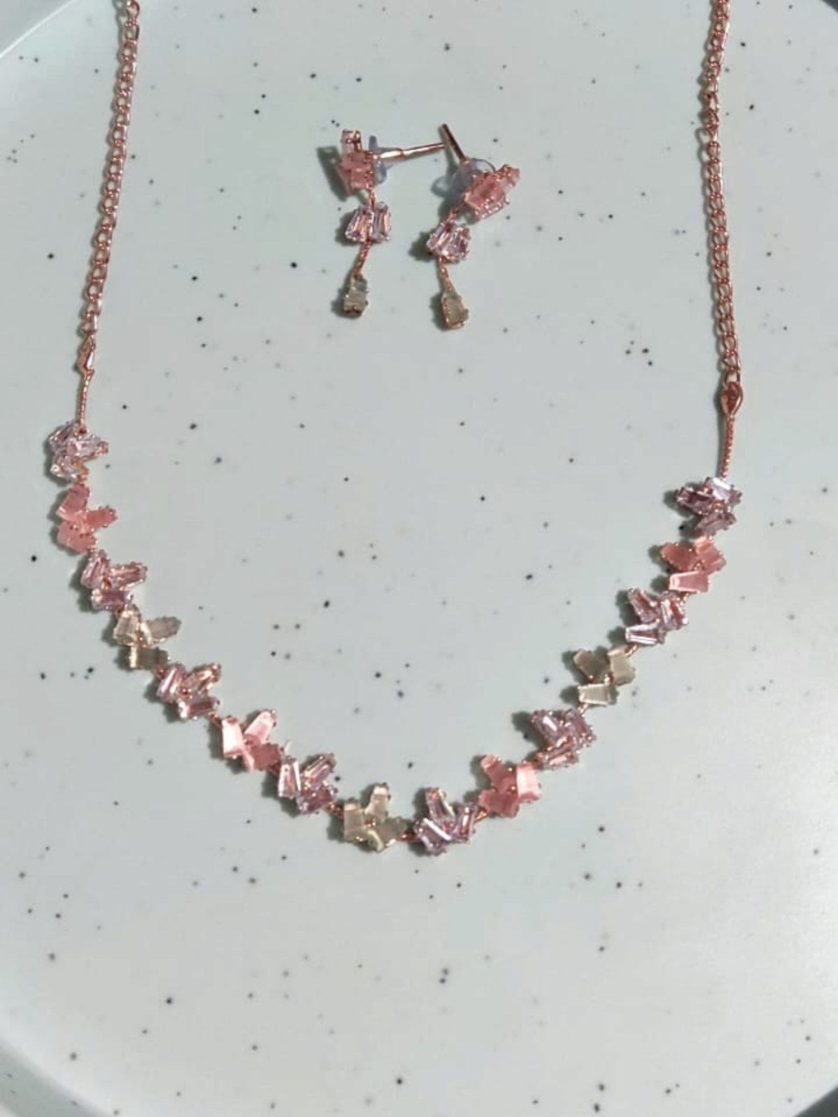 Kesariya Rose Gold Necklace Set
