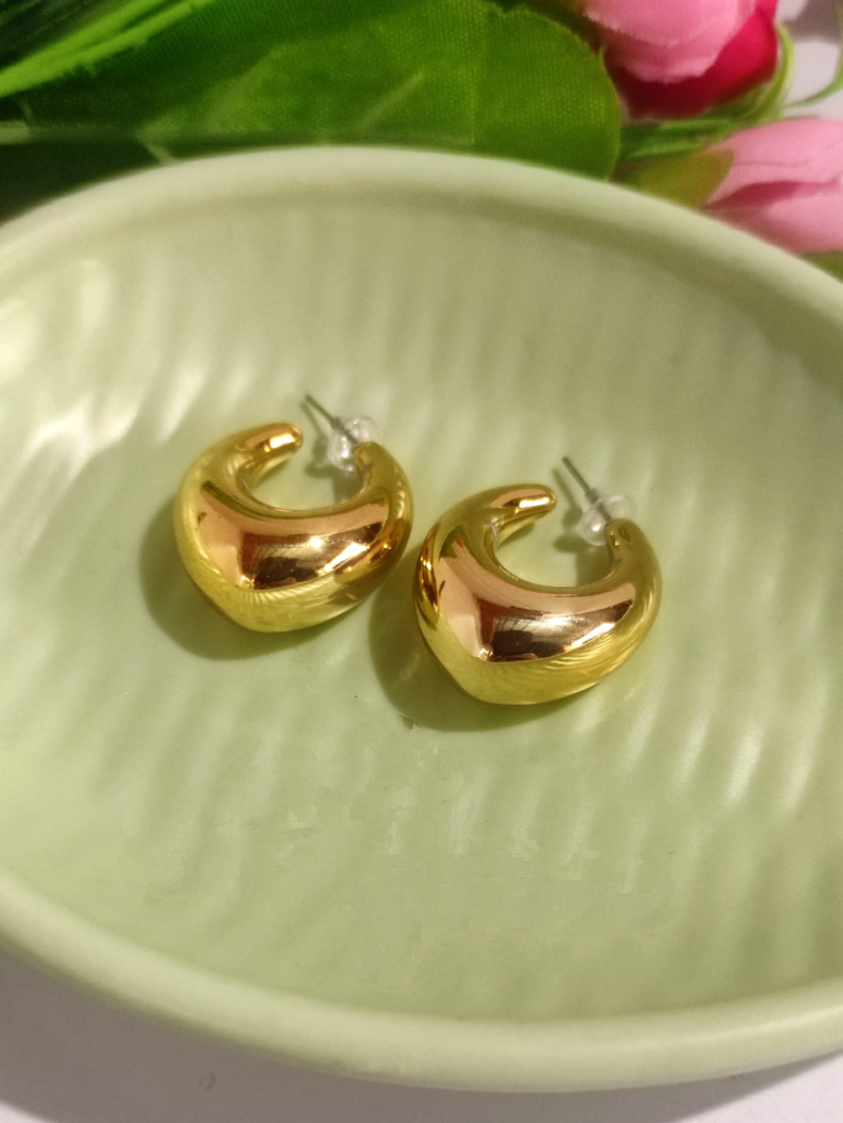 Gold Plated Curve Hoop Earring