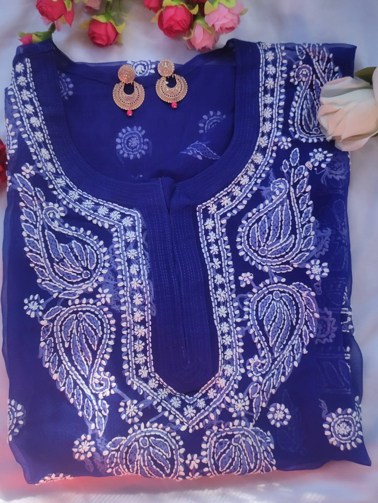 Hand Embriodered Lucknowi Chikankari Kurti(Inner Not Included)