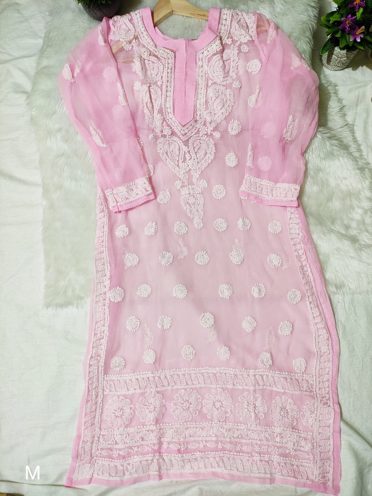 Hand Embriodered Lucknowi Chikankari Kurti(Inner Not Included) - Image 2