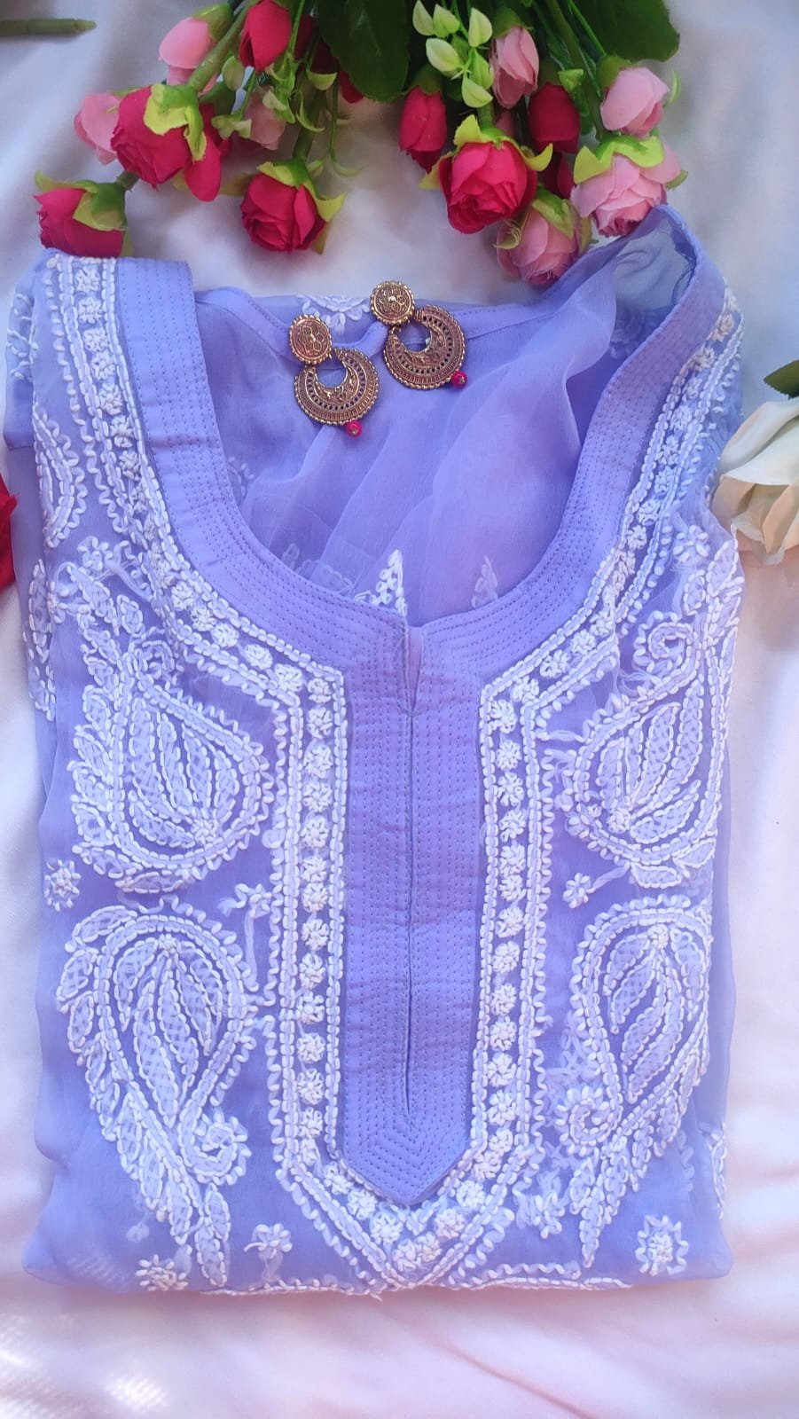 Hand Embriodered Lucknowi Chikankari Kurti(Inner Not Included) - Image 3