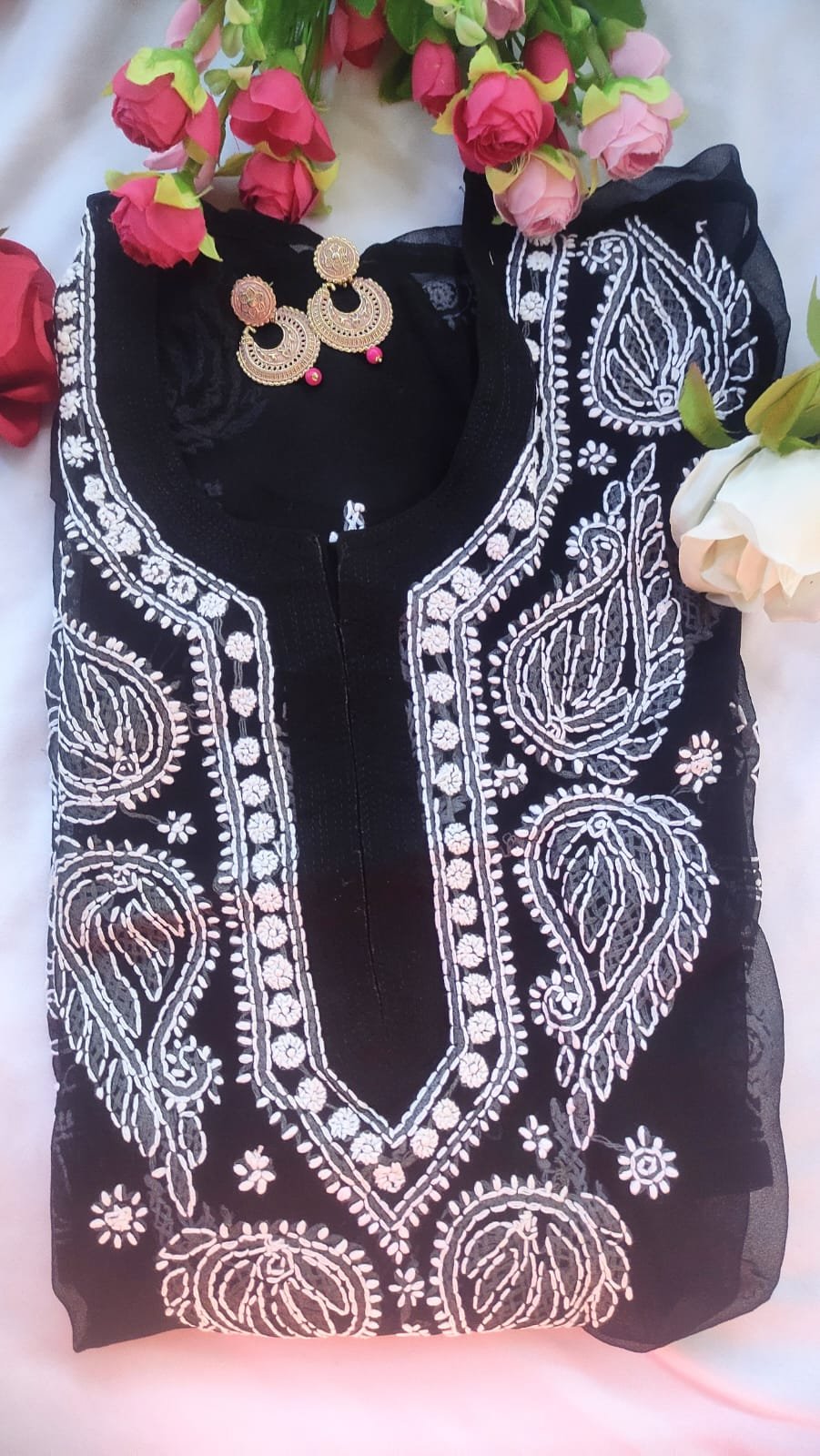 Hand Embriodered Lucknowi Chikankari Kurti(Inner Not Included) - Image 3