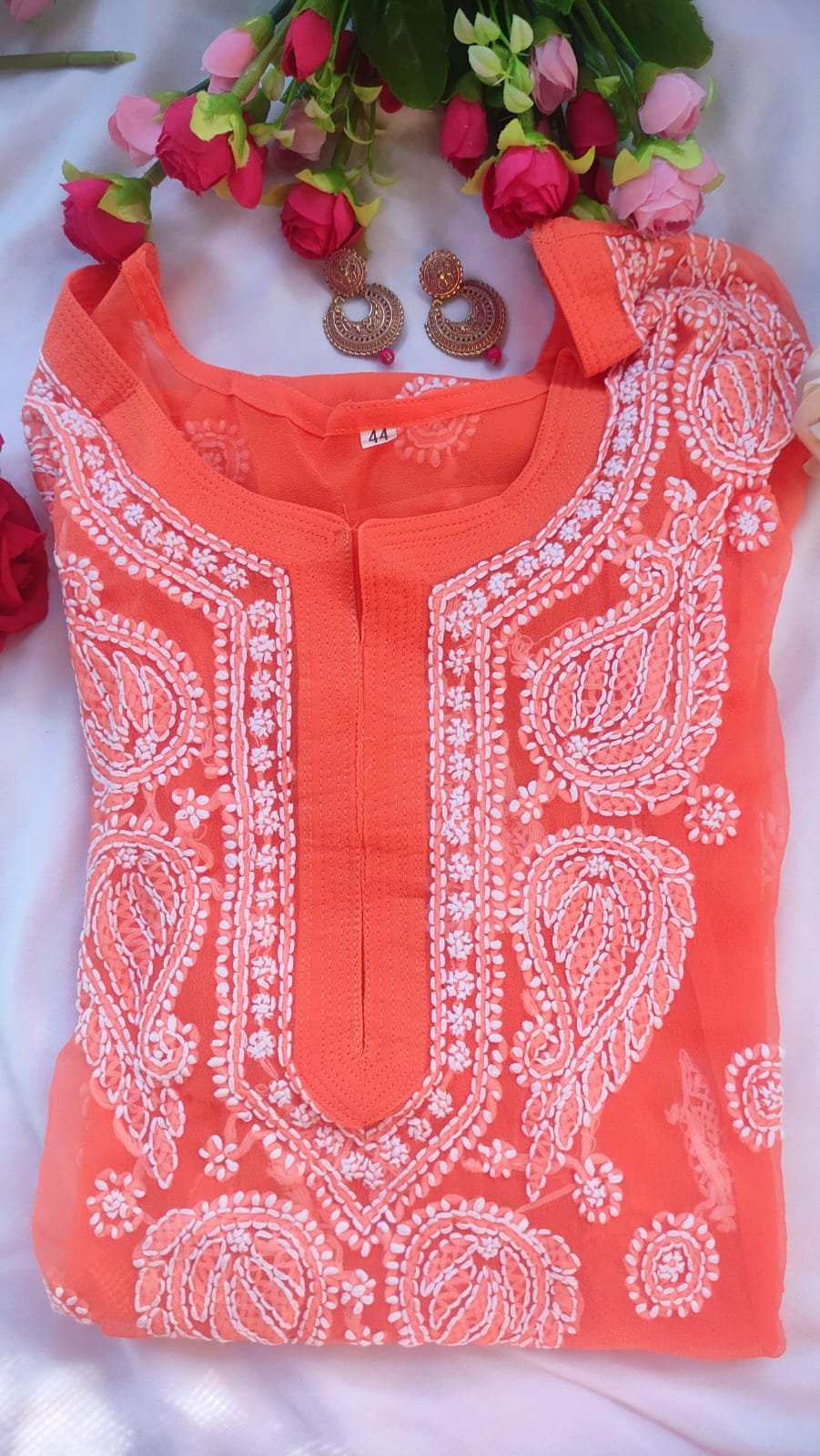 Hand Embriodered Lucknowi Chikankari Kurti(Inner Not Included) - Image 5