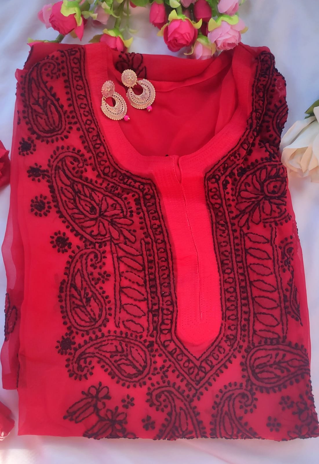 Hand Embriodered Lucknowi Chikankari Kurti(Inner Not Included) - Image 4