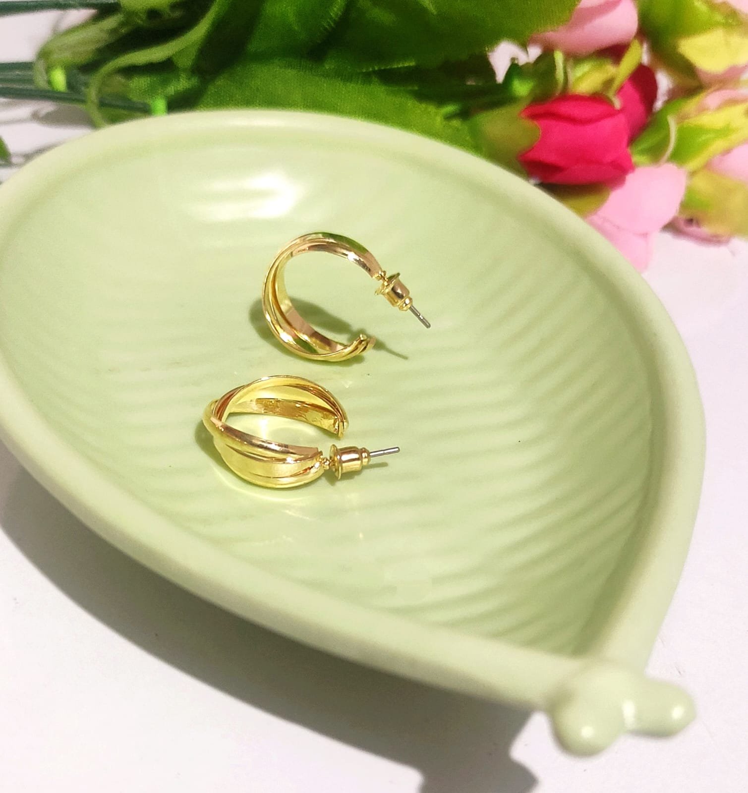 Gold Plated Hoop Earring - Image 2