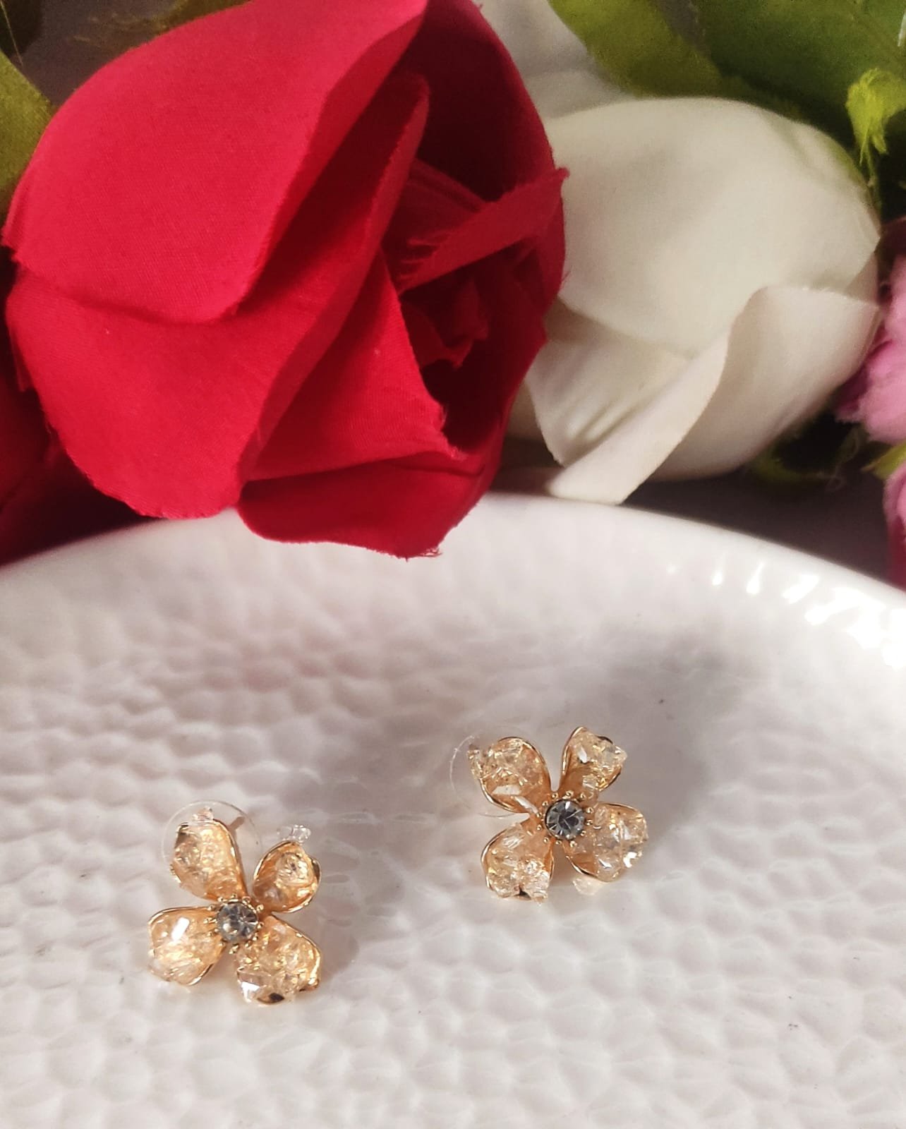 Crystal Flower Earring - Image 3