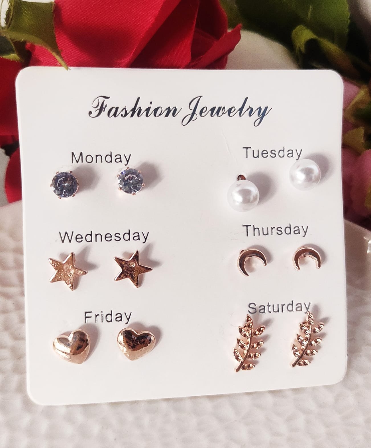Monday to Saturday Earring (Pack of 6 Earrings) - Image 2