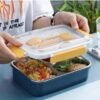 Stainless Steel 3 Compartment Lunch Box For Boys/Girls/School/Office-Multicolour
