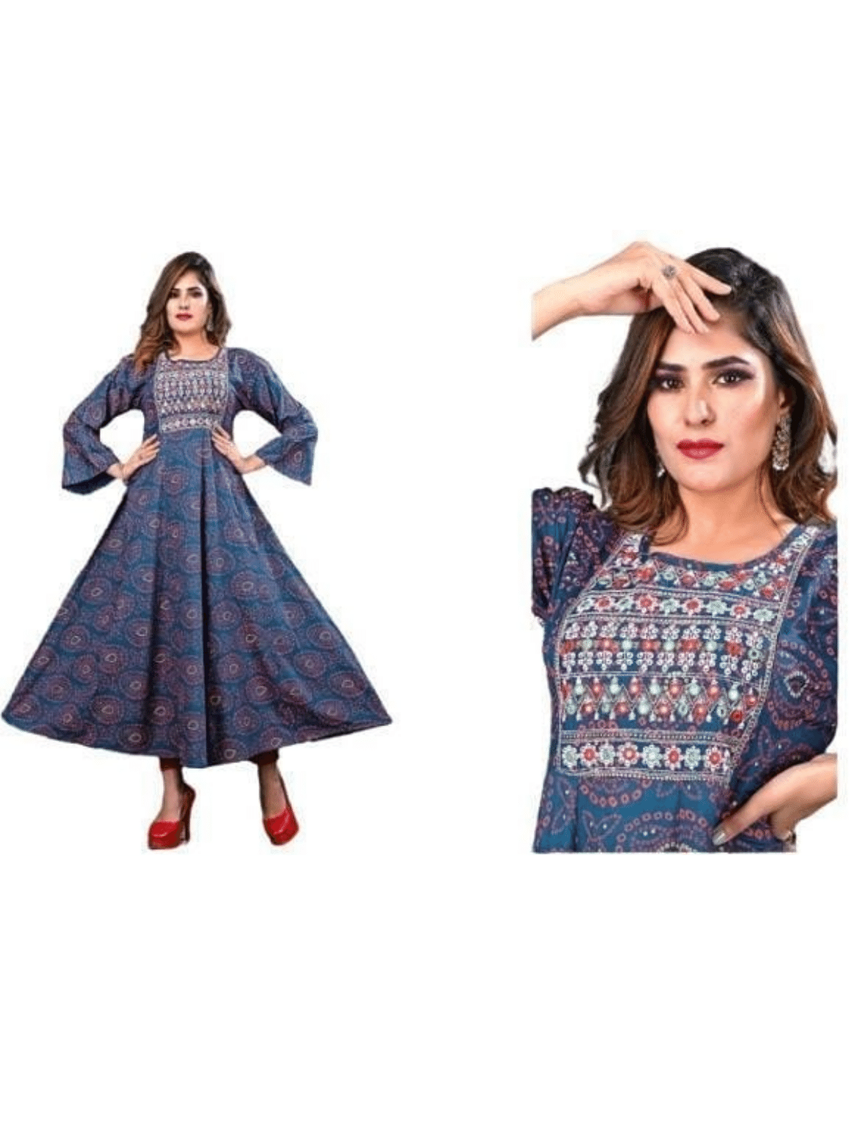 Anarkali Printed Kurti - Image 3