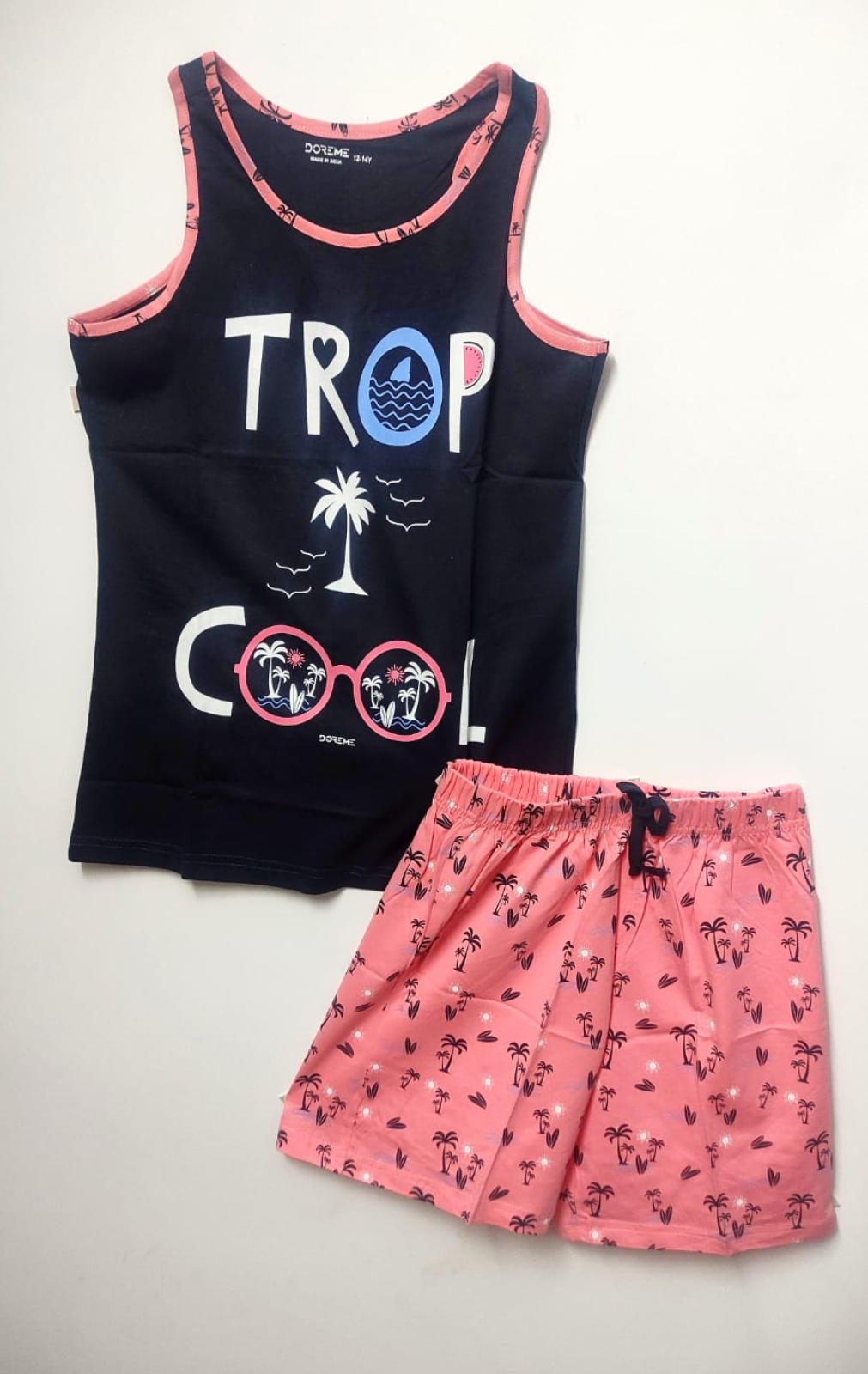 Shravya Passion Cotton Printed Round Neck Sleeveless T Shirt & Half Pant for Boys & Girls