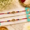 Om  Designer Rakhi for Brother | Spiritual Handmade Rakhi with Roli Tikka | Raksha Bandhan Special / Rakhi Pack of 2