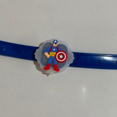 Captain America Kids Silicone Rakhi with LED Light| Adjustable Superhero Wrist Rakhi for Brother with Roli Tikka| Raksha Bandhan Special