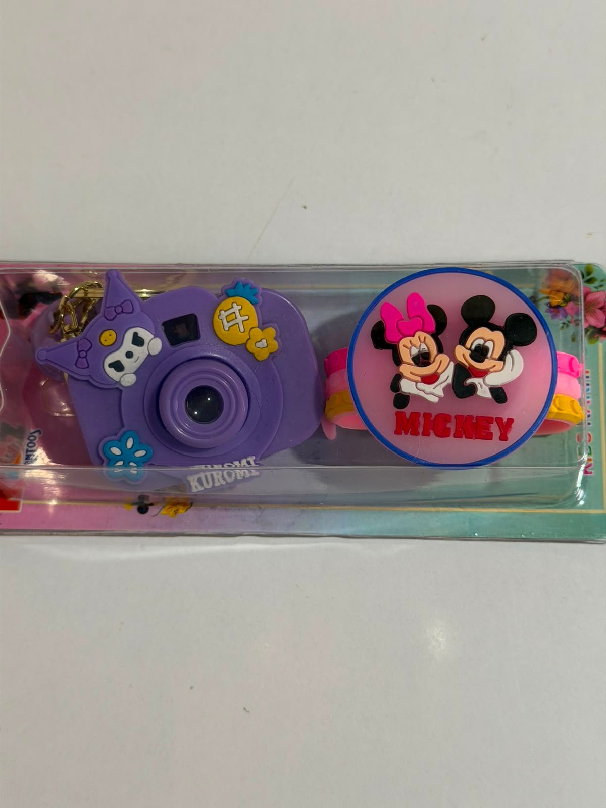Mickey Mouse Kids Rakhi Gift Set with Mini Camera Keychain,Light Projector & Adjustable Silicone Wrist Band with LED Light