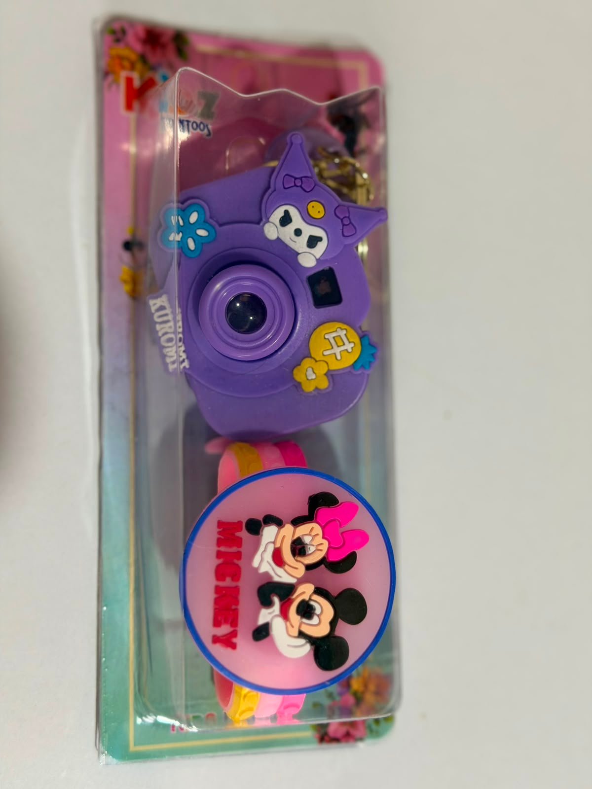 Mickey Mouse Kids Rakhi Gift Set with Mini Camera Keychain,Light Projector & Adjustable Silicone Wrist Band with LED Light - Image 2