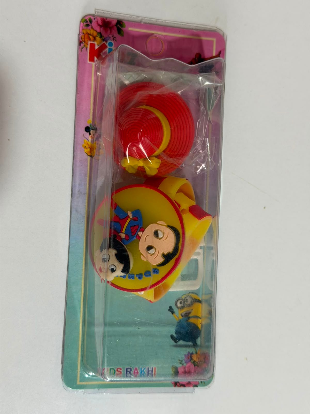 Superman Kids Silicone Wrist Spinner Band Rakhi with Round Hat Red Eraser
