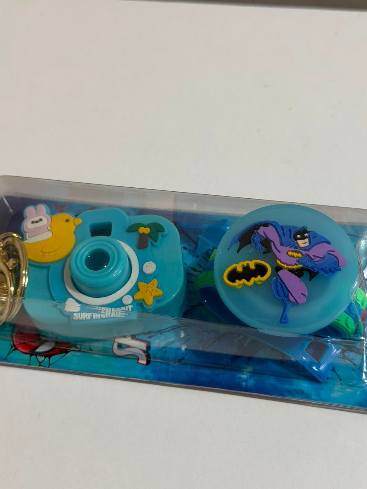 Batman Kids Rakhi Gift Set with Mini Camera Keychain,Light Projector & Adjustable Silicone Wrist Band with LED Light - Image 3