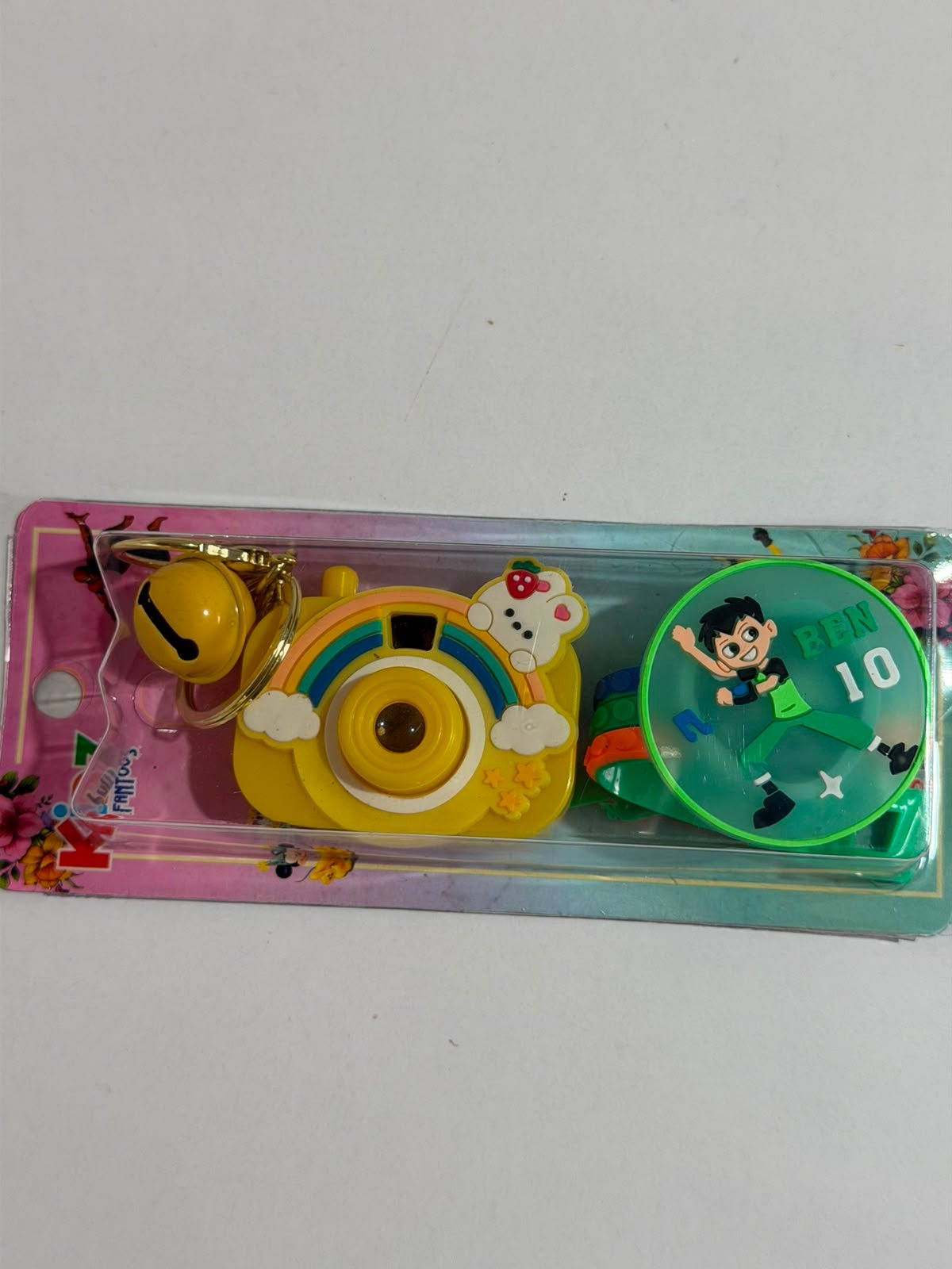 Ben 10 Kids Rakhi Gift Set with Mini Camera Keychain,Light Projector & Adjustable Silicone Wrist Band with LED Light