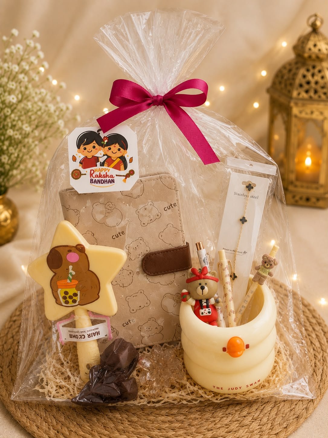 Raksha Bandhan Gift Hamper for Girls & Women – Cute Stationery, Accessories, Jewellery & Decorative Gift Set