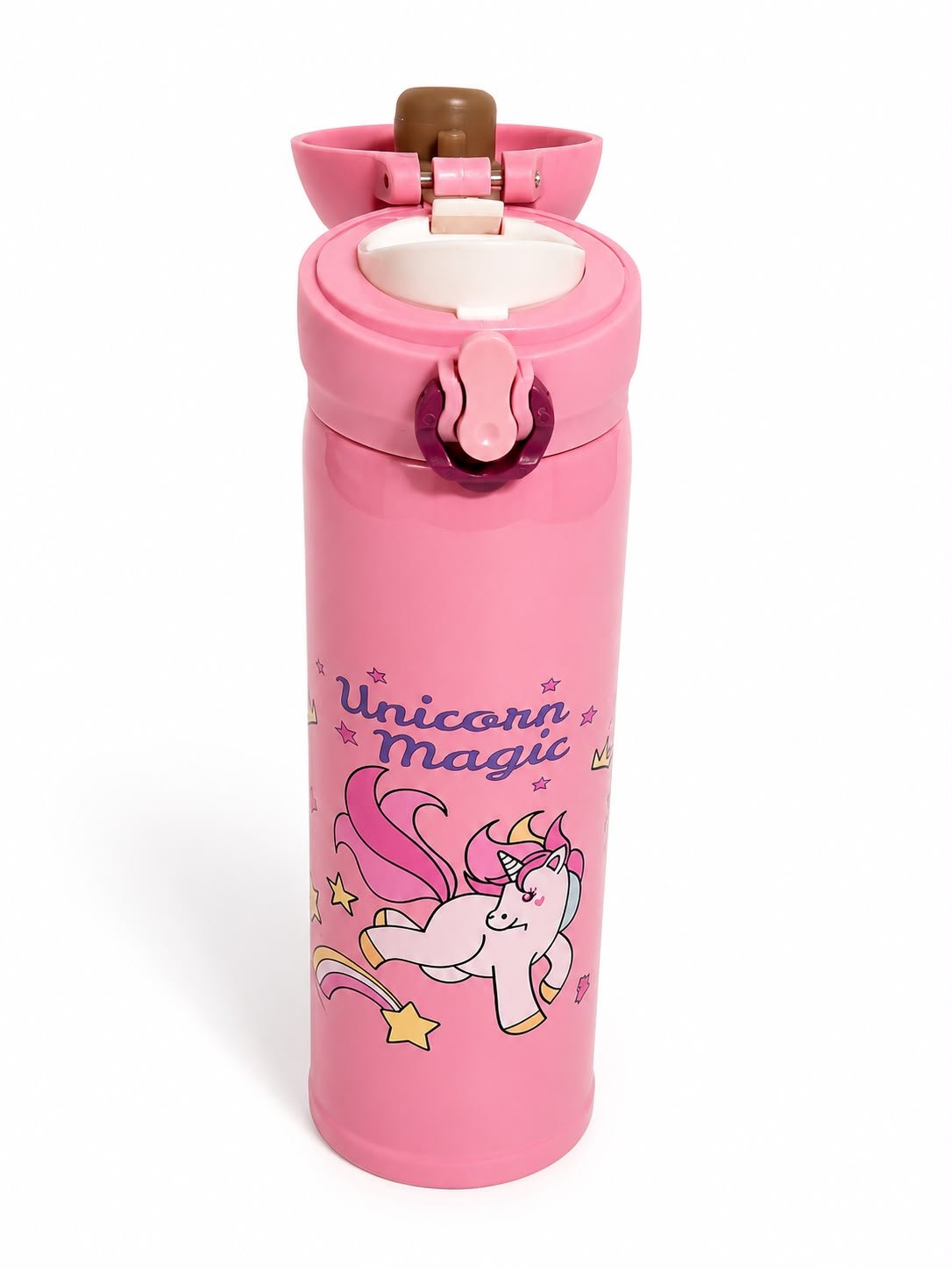 Kids Unicorn Magic Stainless Steel Vacuum Flask Insulated Water Bottle with Leakproof Flip-Top Lid, Pink,500 Ml - Image 4