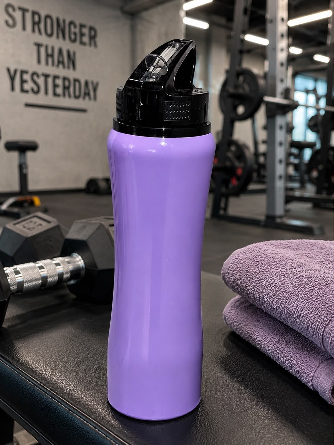Stainless Steel Insulated Sipper Water Bottle with Flip Straw Lid & Carry Handle, Leakproof Sports Flask, Purple, 750 ml - Image 6