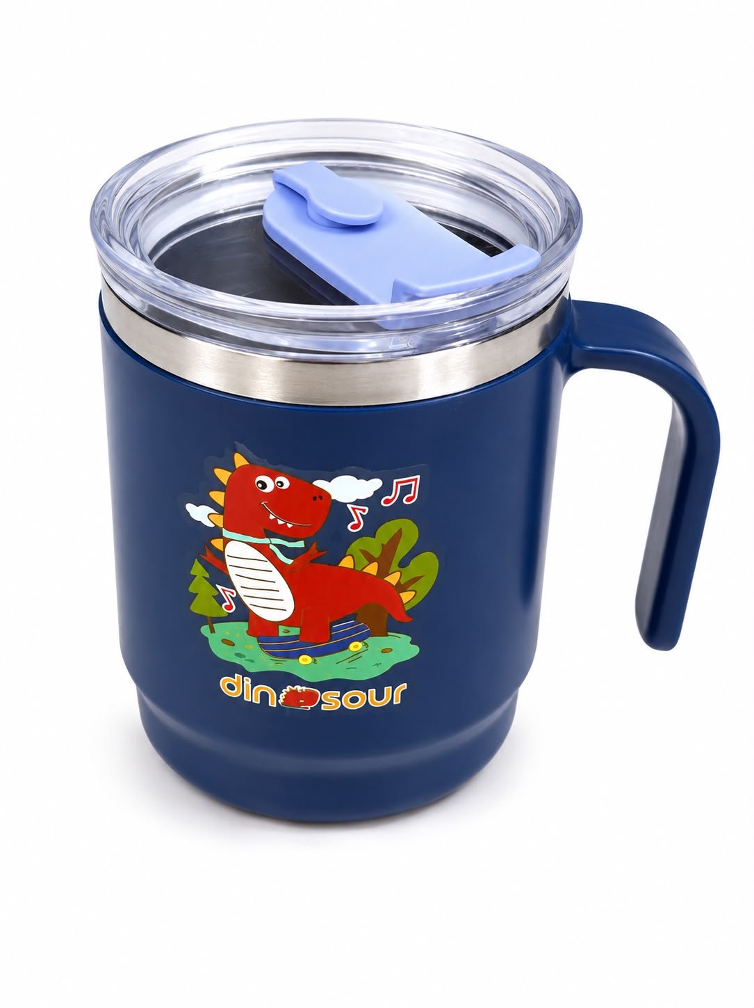 Kids Stainless Steel Insulated Mug with Handle & Lid – Cute Cartoon Printed Travel Cup for Boys & Girls - Image 4