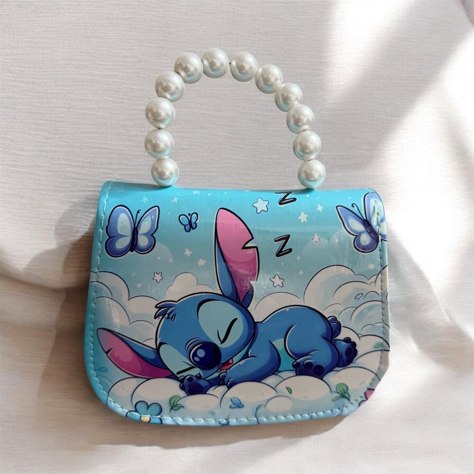 Cute Printed Pearl Handle Mini Handbag for Girls & Kids, Small Fashion Sling Purse with Pearl Handle - Image 8