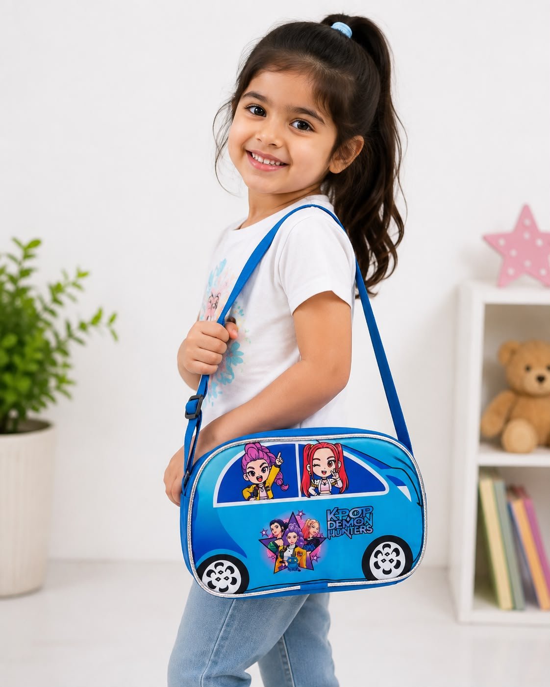 Kids K-Pop Demon Hunters Car-Shaped Bag for Girls & Boys – Zipper Closure - Image 9