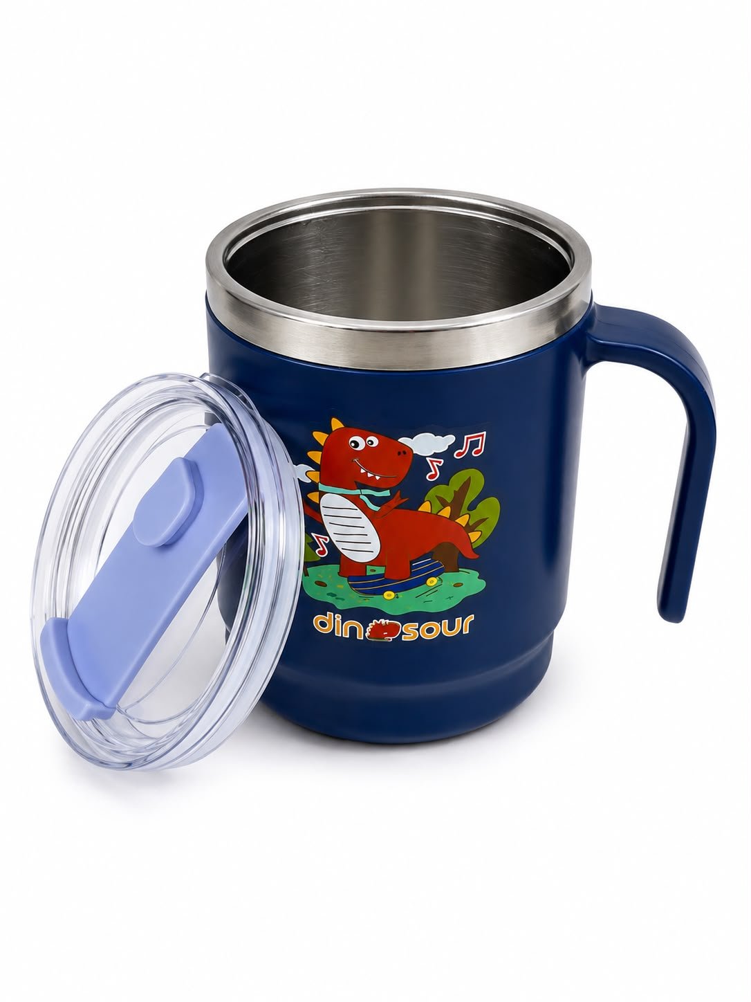 Kids Stainless Steel Insulated Mug with Handle & Lid – Cute Cartoon Printed Travel Cup for Boys & Girls - Image 5