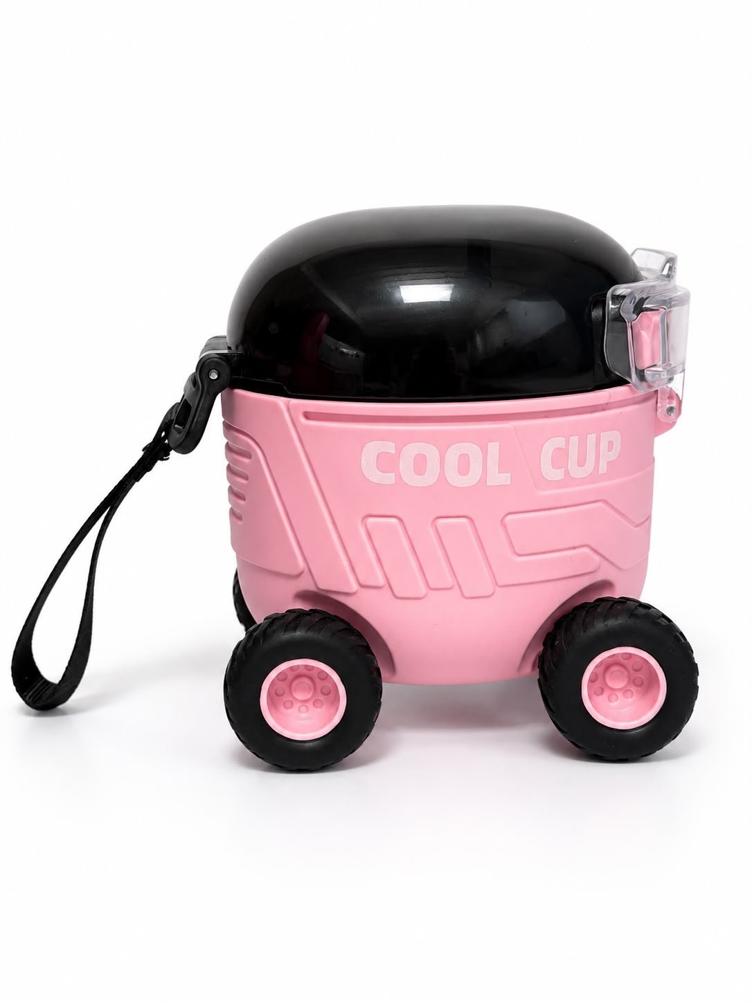 Kids Toy Truck design Sipper Water Bottle with Wheels, Leakproof Flip Straw Lid & Carry Strap for School, Travel & Outdoor Use - Image 7