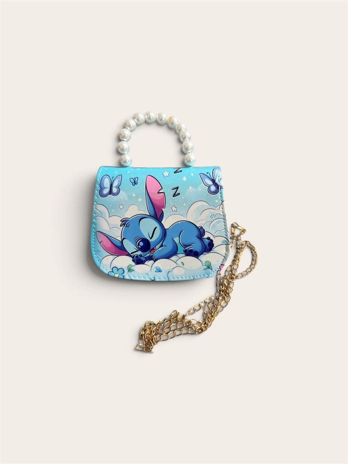Cute Printed Pearl Handle Mini Handbag for Girls & Kids, Small Fashion Sling Purse with Pearl Handle - Image 9