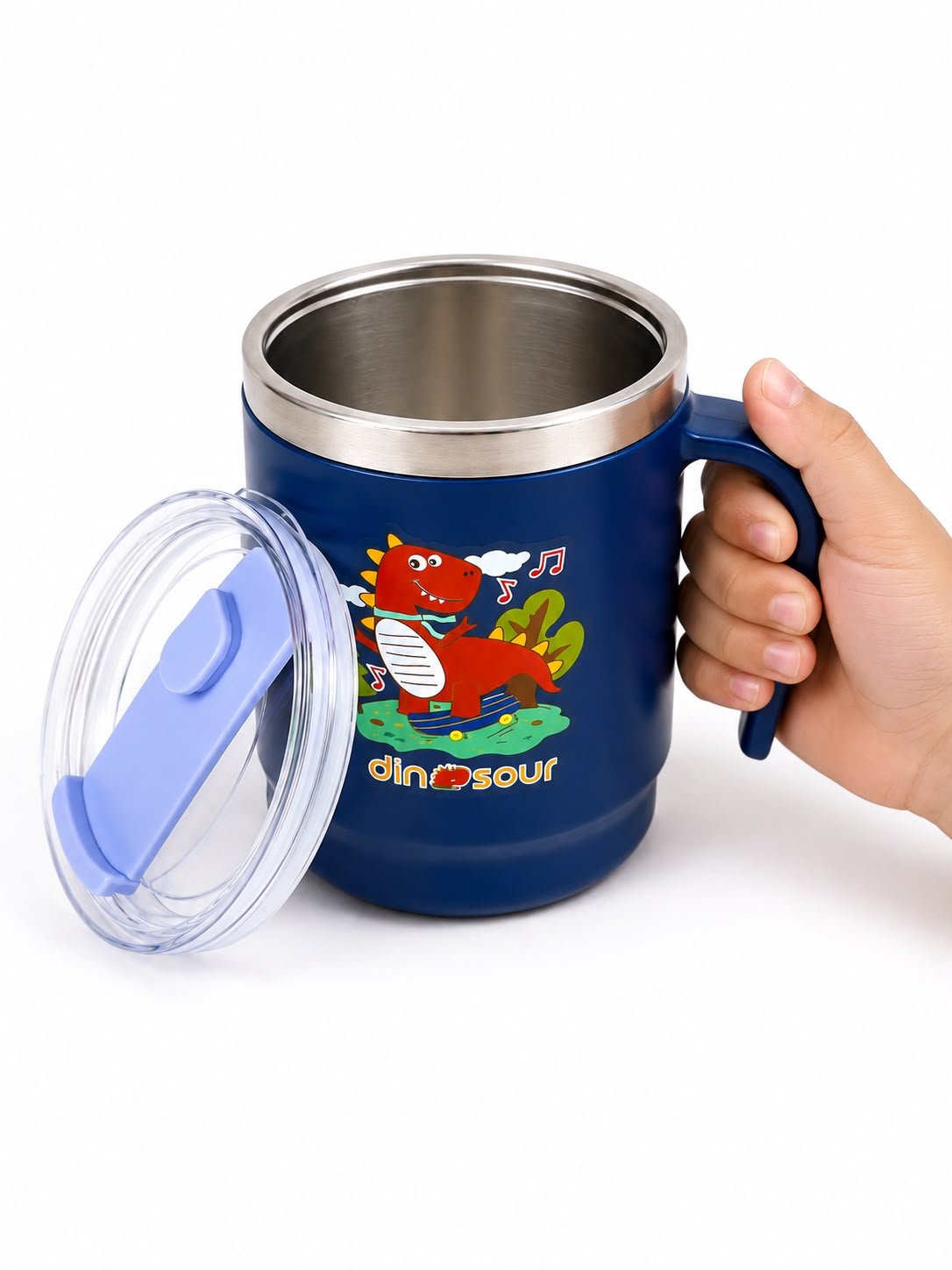 Kids Stainless Steel Insulated Mug with Handle & Lid – Cute Cartoon Printed Travel Cup for Boys & Girls - Image 6
