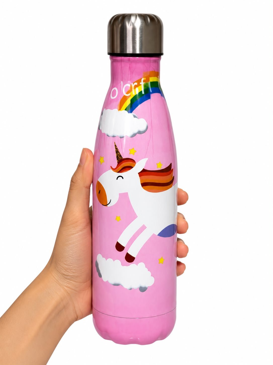 Kids Stainless Steel Vacuum Insulated Water Bottle with Screw Cap, Leakproof Thermal Flask, Unicorn Print, 500 ml - Image 7