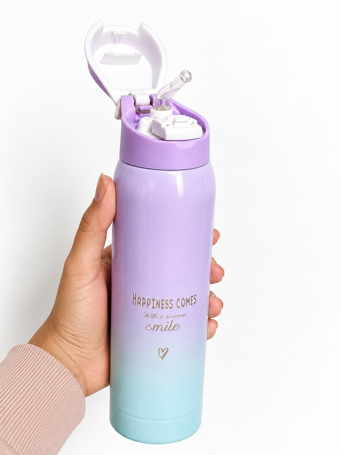 Stainless Steel Sipper Insulated Water Bottle with Leakproof Flip-Top Lid, Double Wall Flask,500 Ml - Image 10
