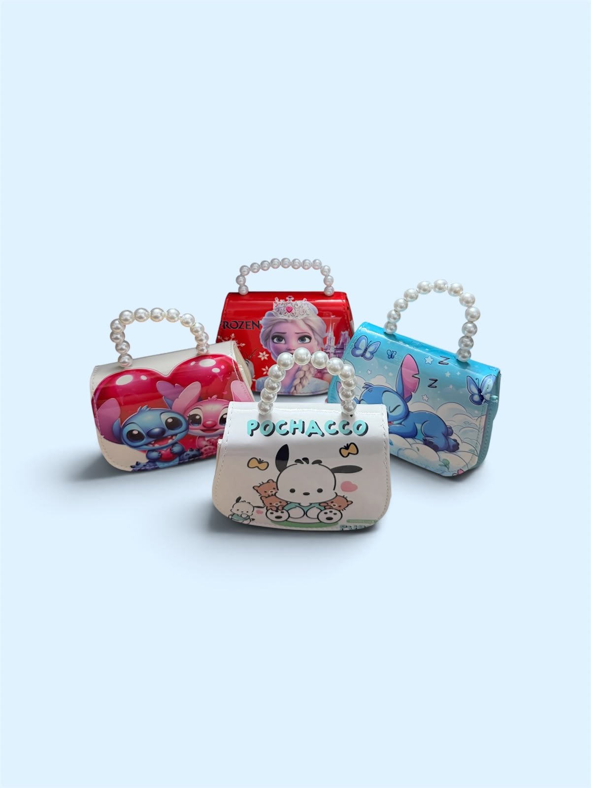 Cute Printed Pearl Handle Mini Handbag for Girls & Kids, Small Fashion Sling Purse with Pearl Handle - Image 19
