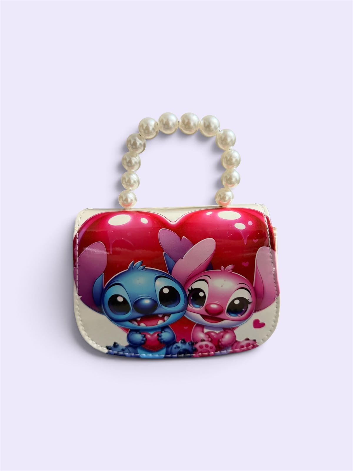 Cute Printed Pearl Handle Mini Handbag for Girls & Kids, Small Fashion Sling Purse with Pearl Handle - Image 3