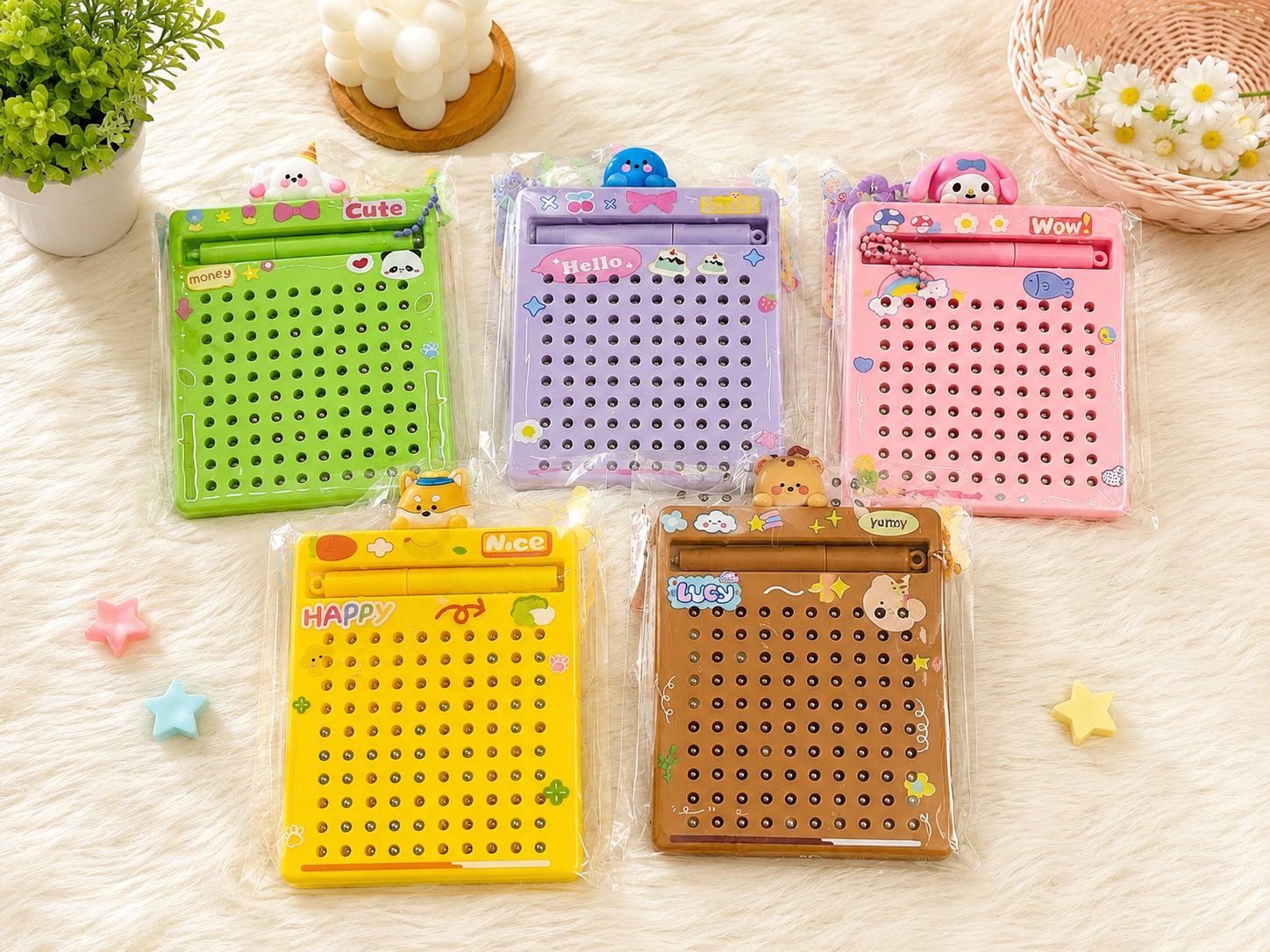 Kids Magnetic Dot Drawing Board with Stylus Pen, Reusable Doodle & Writing Board, Creative Drawing Toy for Children - Image 4
