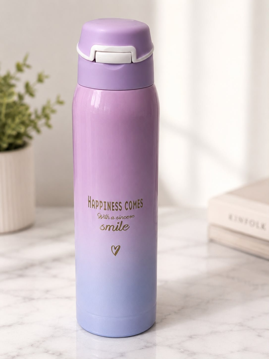 Stainless Steel Sipper Insulated Water Bottle with Leakproof Flip-Top Lid, Double Wall Flask,500 Ml