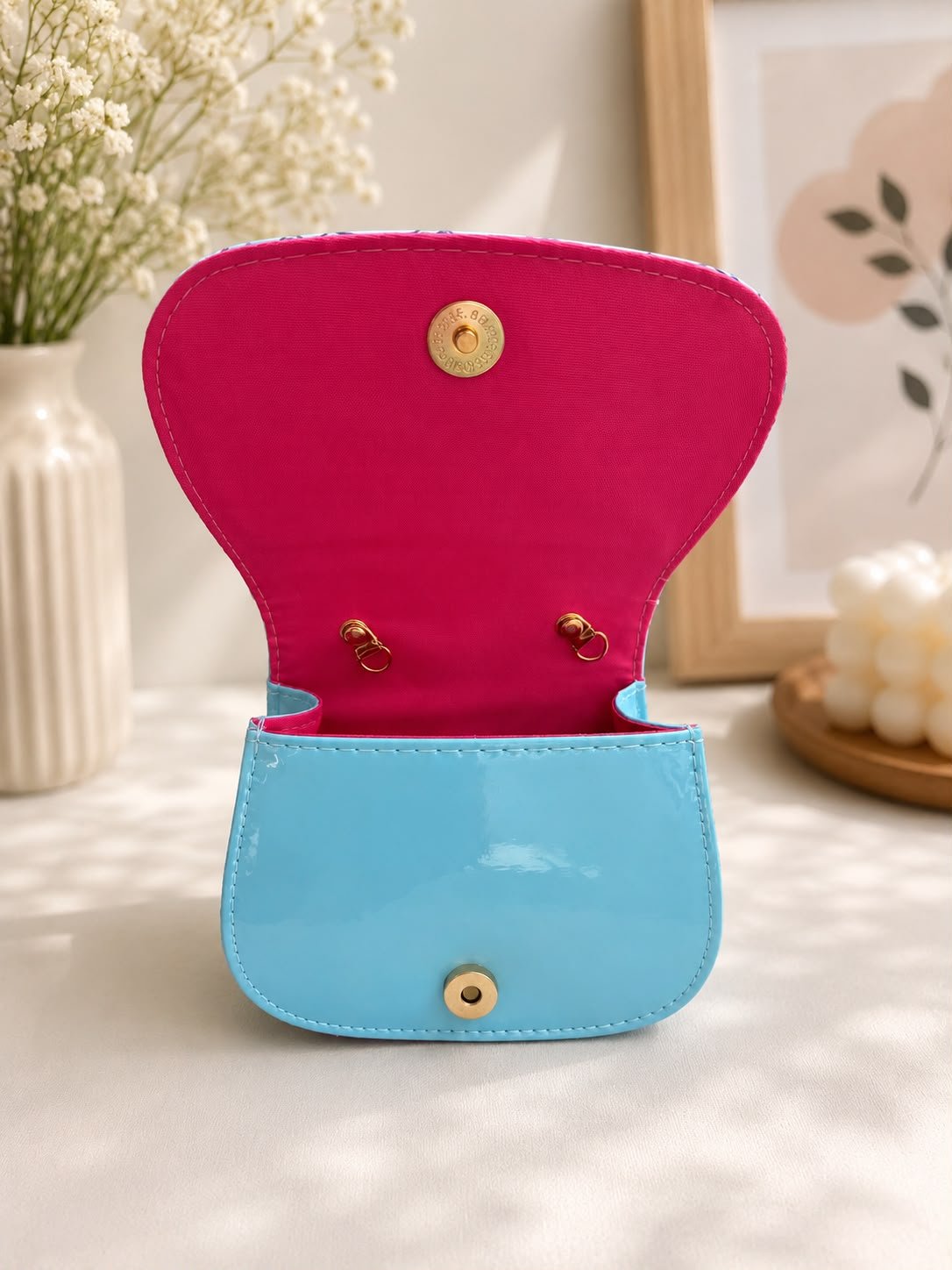 Cute Printed Pearl Handle Mini Handbag for Girls & Kids, Small Fashion Sling Purse with Pearl Handle - Image 5