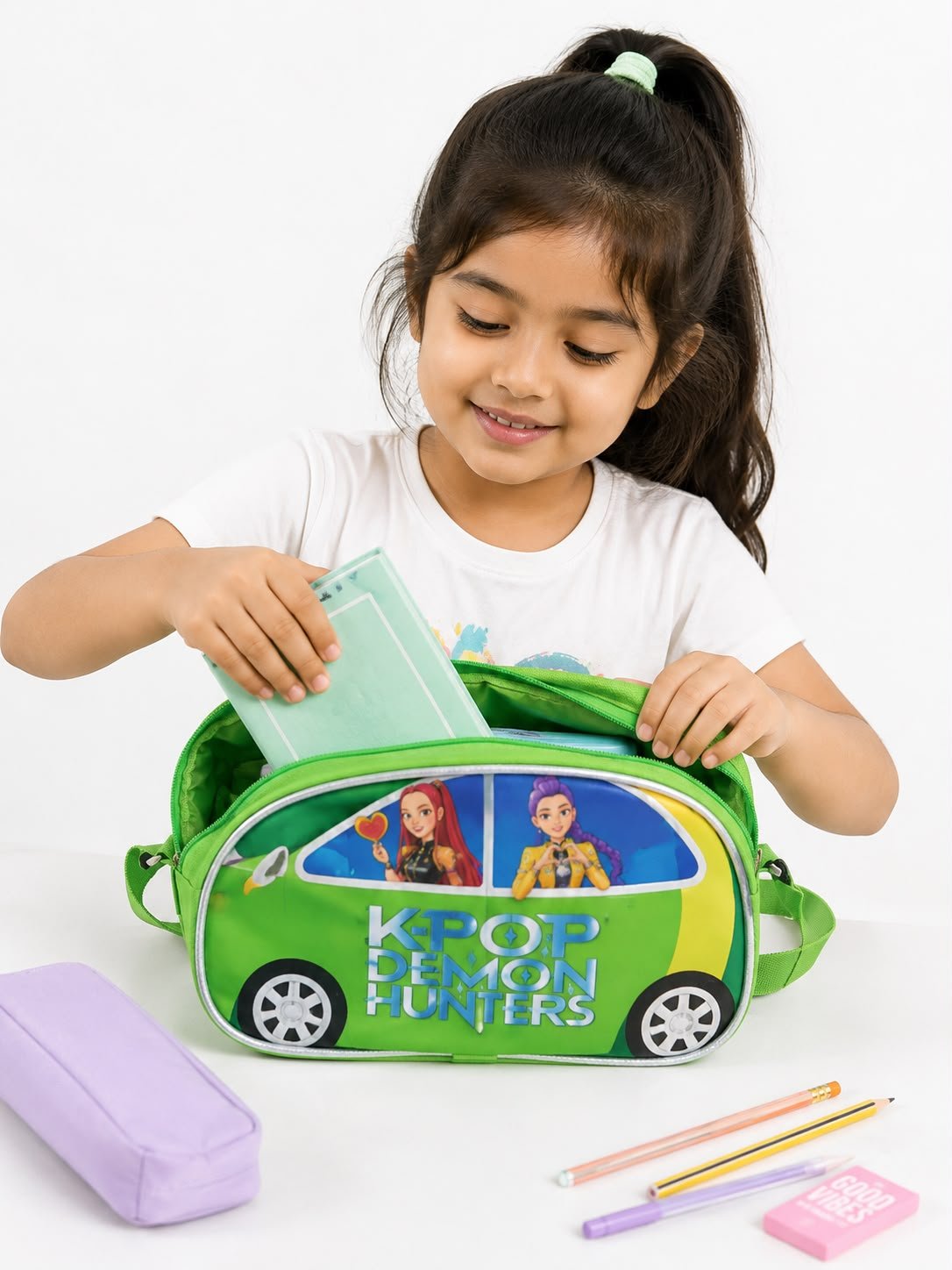 Kids K-Pop Demon Hunters Car-Shaped Bag for Girls & Boys – Zipper Closure - Image 7